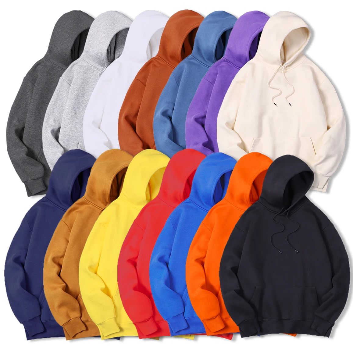 Streetwear Brand Jersey - Sweater Berkerudung Pria Warna Solid, Wol