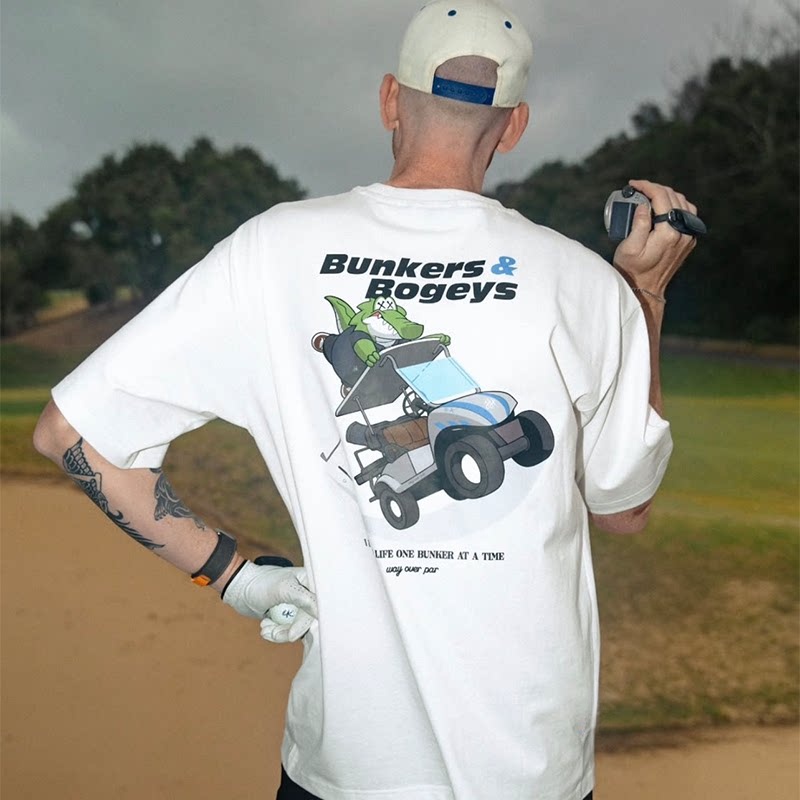 Streetwear Brand Golf - Kaos Katun Pria Wanita Bergambar Buaya