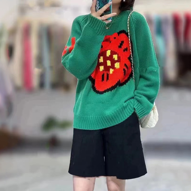 Streetwear Brand With Flowers - Sweater wanita kasmir murni, sweater bunga