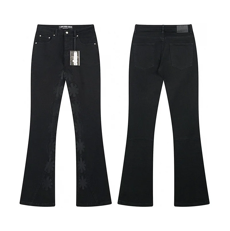 Streetwear Brand With Flowers - LOSTSHDWS 2026 Celana Jeans Slim-Fit Bordir