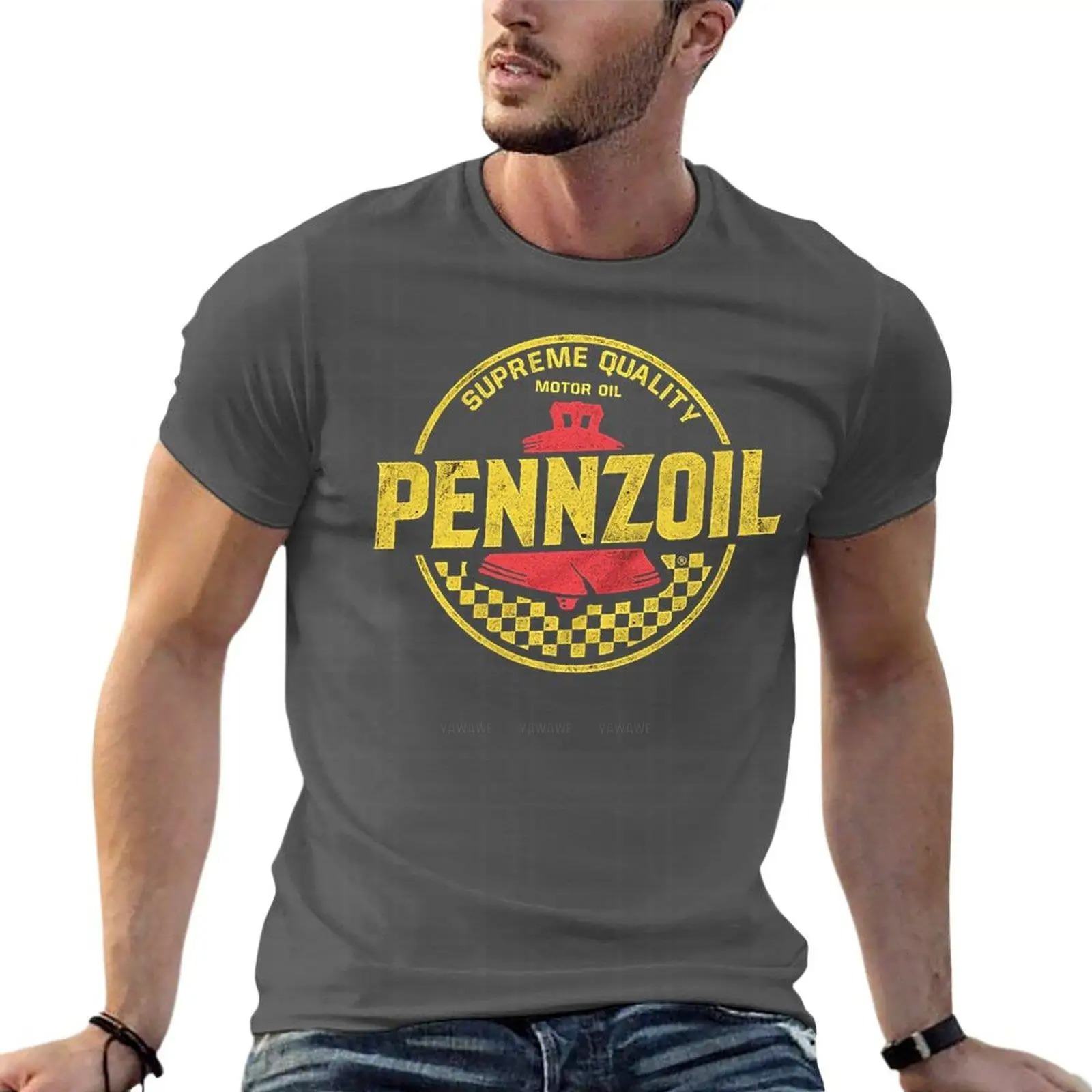 Streetwear Brands Logo - Distressed Pennzoil Logo minyak kaus ukuran